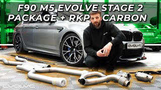 F90 M5 Evolve Stage 2 Package - Catless Downpipes + Remus Midpipe + ECU Tune - Exhaust Sound + Dragy