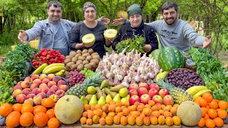 FRUIT SALAD RECIPE In Village |  Healthy Salad With 20 Varieties Of Fruit | Fresh Pickled Garlic