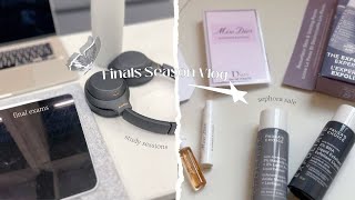 STUDY VLOG  °📖 🌸 .ೃ࿔ productive final season, sephora sale, healthy snacks and foods prep