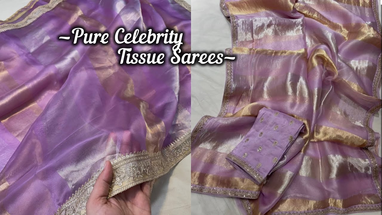 Pure Celebrity  Tissue sarees kadwa  Handloom Sarees Premium Reshmi zari