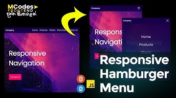 How to Create Responsive Navigation bar Using HTML, CSS & JavaScript in Sinhala