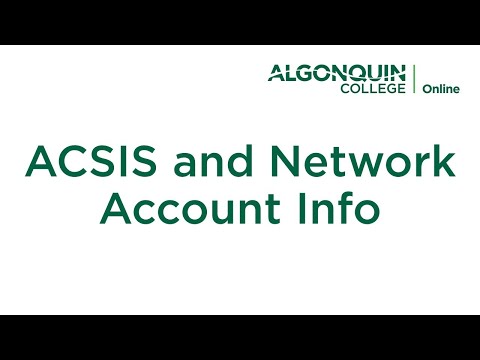 Orientation Video #1: ACSIS and Network Account Info