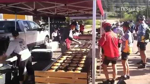 Dan & Kelly of Flippin' Flapjacks serve all you ca...