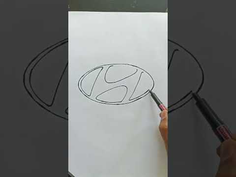 Hyundai logo drawing | Vverse art | #shorts #hyundai