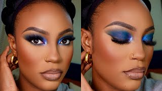 START TO FINISH FULL GLAM MAKEUP TUTORIAL || ONE COLOUR EYESHADOW LOOK.🦋🦋🦋