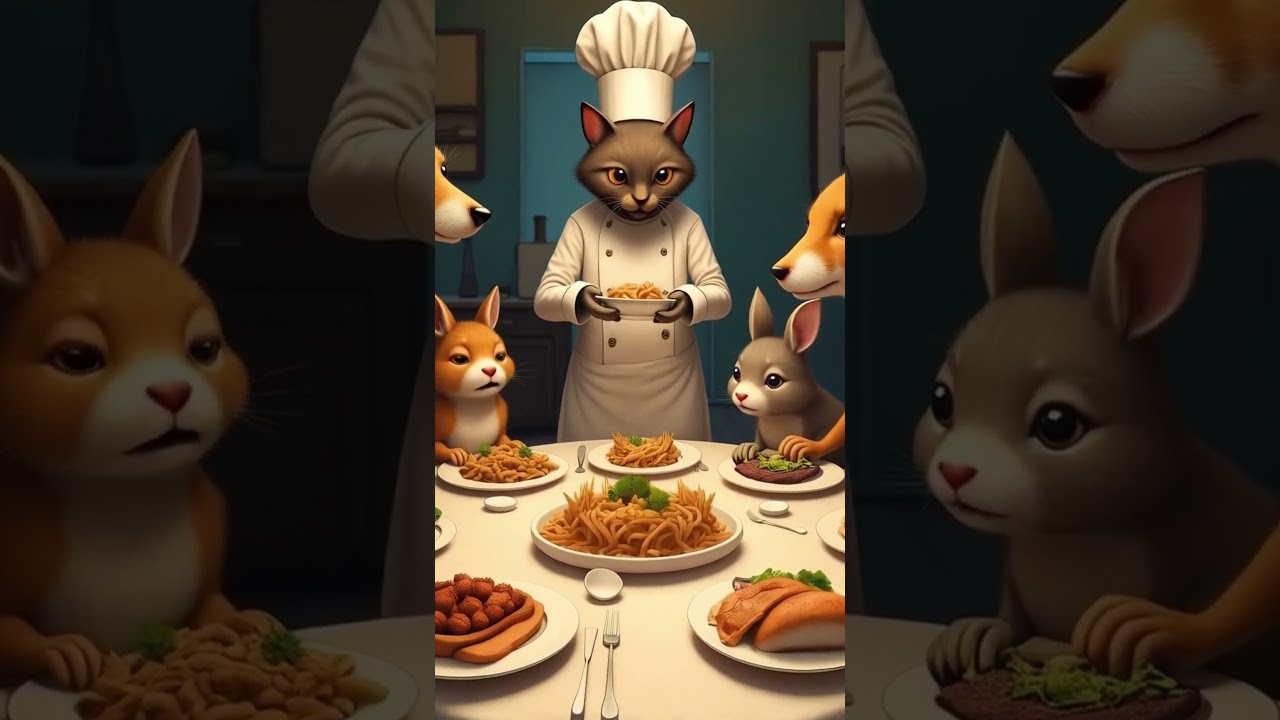 New Kids Story 2025 The Cat Who Cooked for Love Cooking, Crying, and Going Viral" Cartoon Story 2025