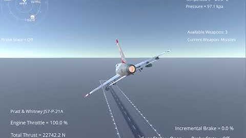 Silantro Unity3d Flight Simulator: F-100 Super Sabre Combat Flight test