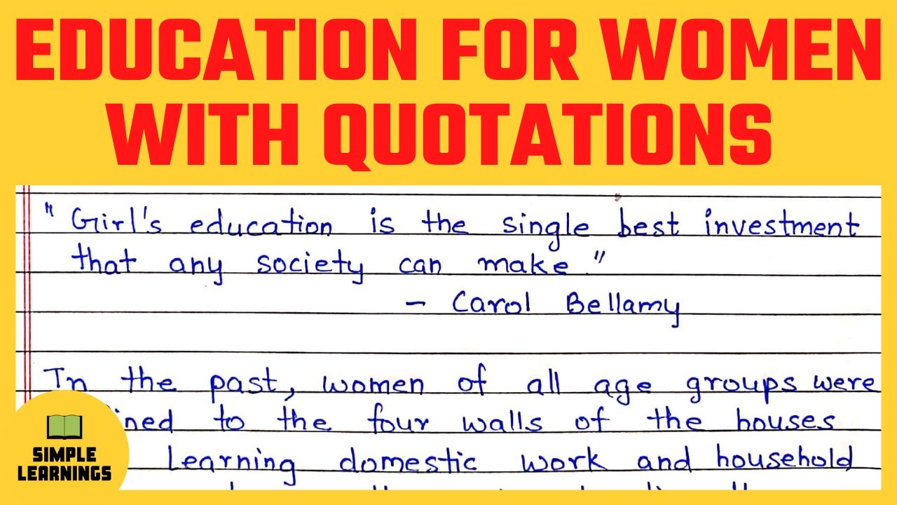 essay on education of woman