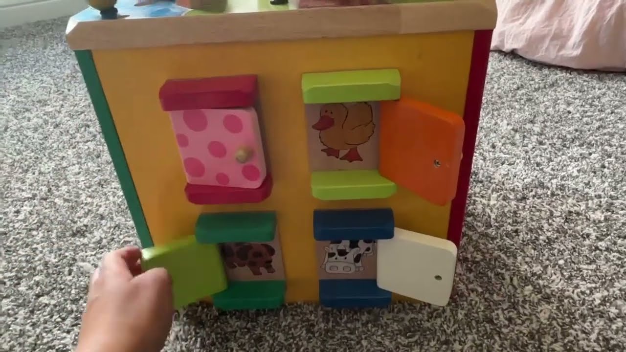 Activity Cube With Farm Theme - Educational Wooden Toys