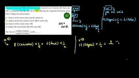 IIT ADVANCED 2018 SOLUTION - Consider an ionic solid MX with NaCl structure. Construct a new struct