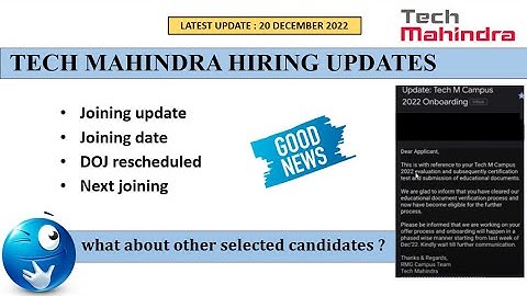 Tech mahindra onboarding update 2022 | Next joining | other selected candidates? | joining update