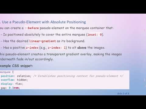 How to Apply a linear-gradient Fade Effect Behind Images in a Marquee