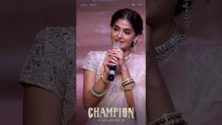 Actress Anaswara Rajan Speech Champion - Trailer Launch Event Roshan Swapna Cinema