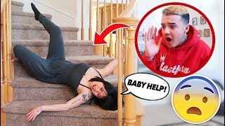 Falling Down The Stairs Prank on Boyfriend! *funny af*