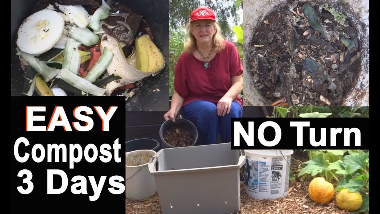 Compost NO TURNINGGROW FOOD in Kitchen Scraps in PLACE Soil or Container