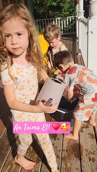 An Felin an Taima !! 😅👌❤️💙🌻#flowers #water #grandchildren