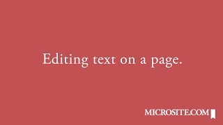 Microsite.com Digital Sales Rep Website Tutorial: Editing Text