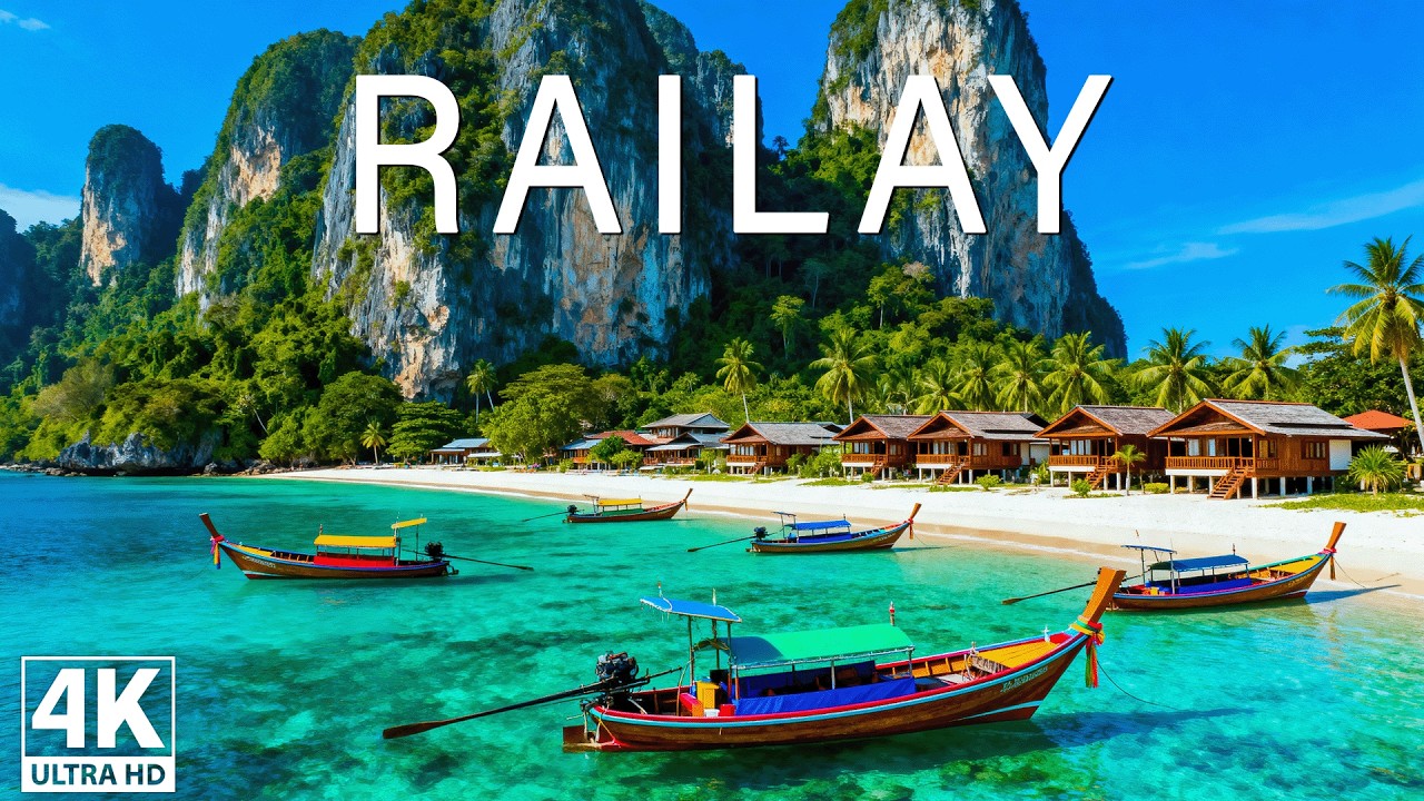 [4K] Railay 2026 🇹🇭 – Limestone Cliffs, Hidden Beaches | Coastal Aerial Escape & Deep House