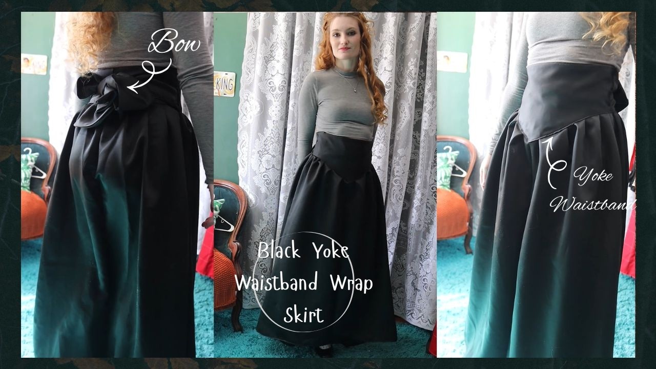 I made a black yoke waistband wrap skirt | For My Capsule Wardrobe