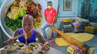 UNIQUE Street Food in Penang - TRADITIONAL BAMBOO POLE WONTON NOODLES + STREET FOOD TOUR OF MALAYSIA