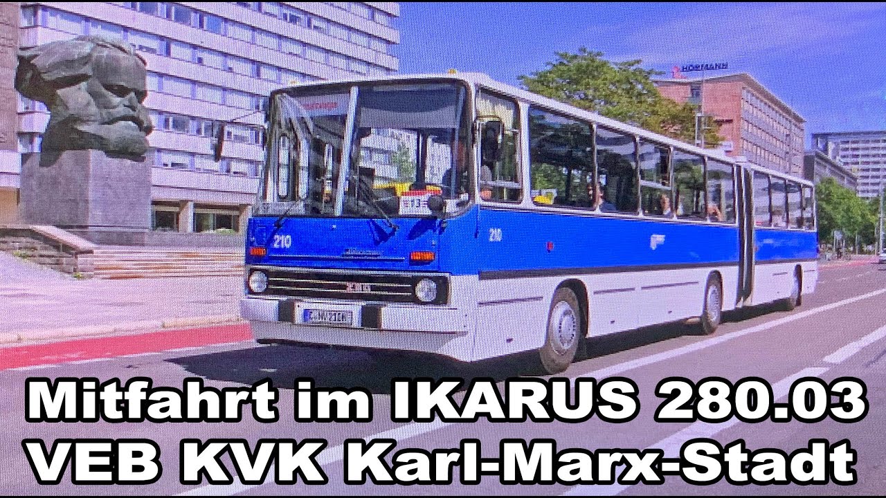 Mitfahrt IKARUS 280.03, Gelenkbus des VEB KVK Karl-Marx-Stadt IKARUS 280.03 beim 7. IKARUS-Treffen