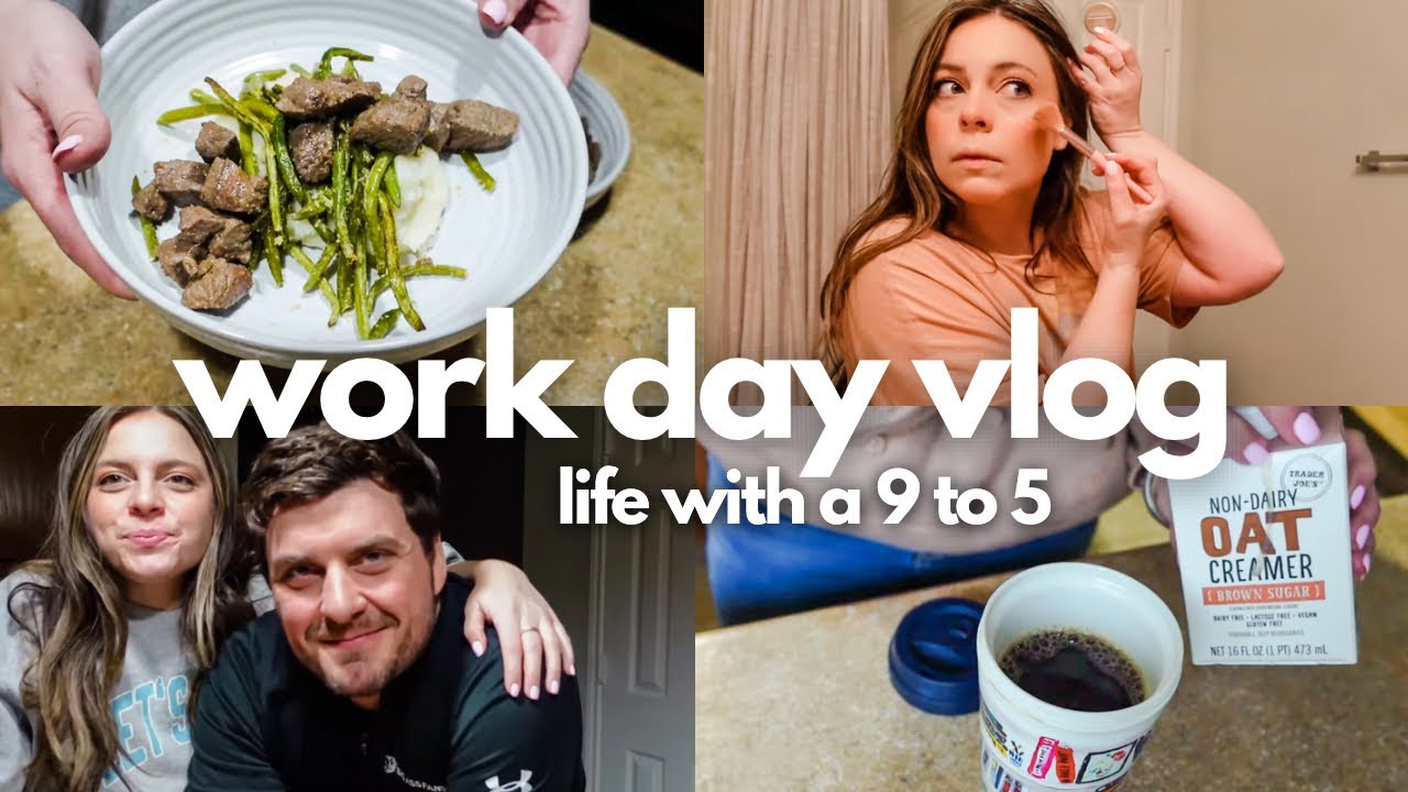 DAY IN THE LIFE WORKING A 9 TO 5! FULL DAY OF EATING & COOKING FOR 2!