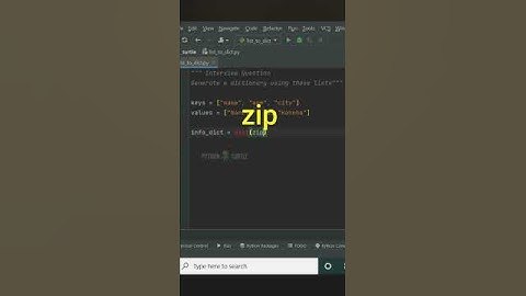 Interview Question : Generate Dictionary using the List.    #code #python #programming