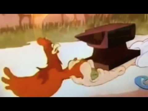 Rooster force feeds Popeye with spinach (Rare cartoon clip find)