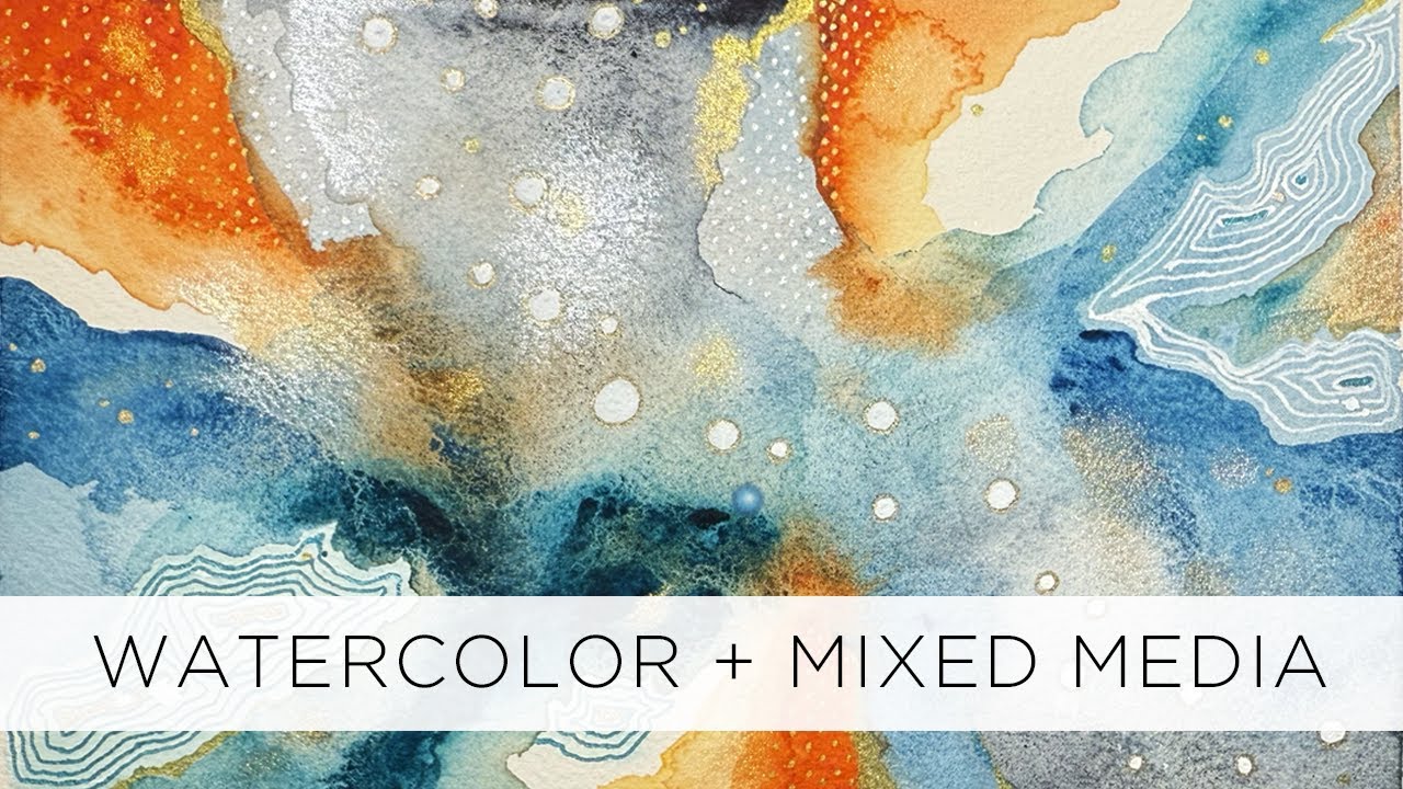 Fun Abstract Watercolor Painting With Doodle Art Texture Drawings!