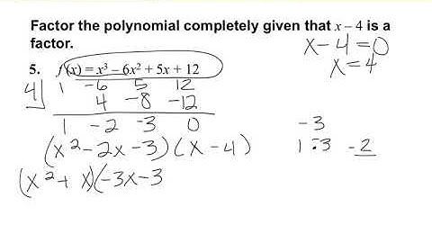 2.5 apply the remainder and factor theorems part 2