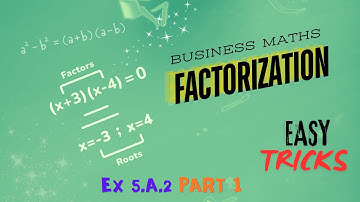 Factorization MADE EASY (B. Com Ex 5.A.2 Part 1) | Business Math & Stats #mathsqueen #mathematics