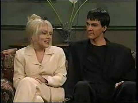 Melanie Griffith (Nicole Sullivan) and Antonio Banderas (Pat Kilbane) are being interviewed by a TV show host (Debra Wilson). Banderas doesn't answer the questions at all; Melanie Griffith seems to answer the questions, but answers them in an unintelligible, high-pitched, resonant whine which causes glass to shatter, attracts dogs, and makes ears bleed.