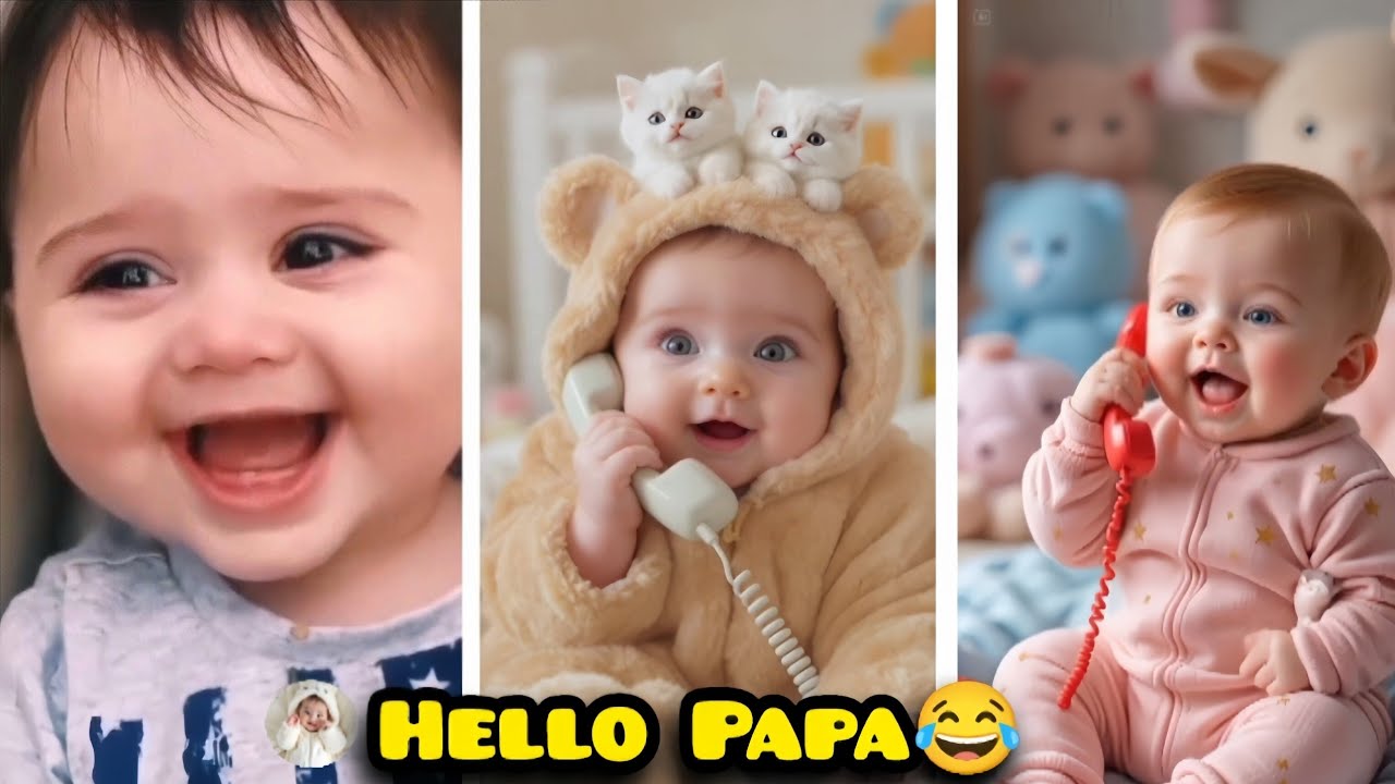 Cute baby saying Hello papa👨❤👶|Funny baby Family reaction 😇😂2026