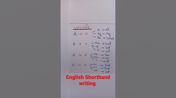 English Shorthand writing | Vowels | #video #shortvideo