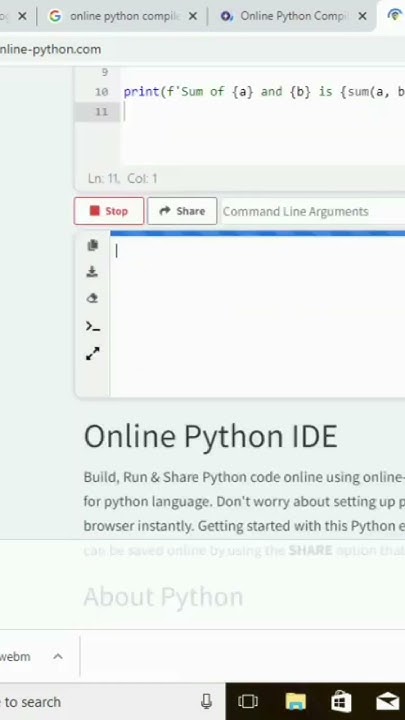 how to run python program online compiler - YouTube