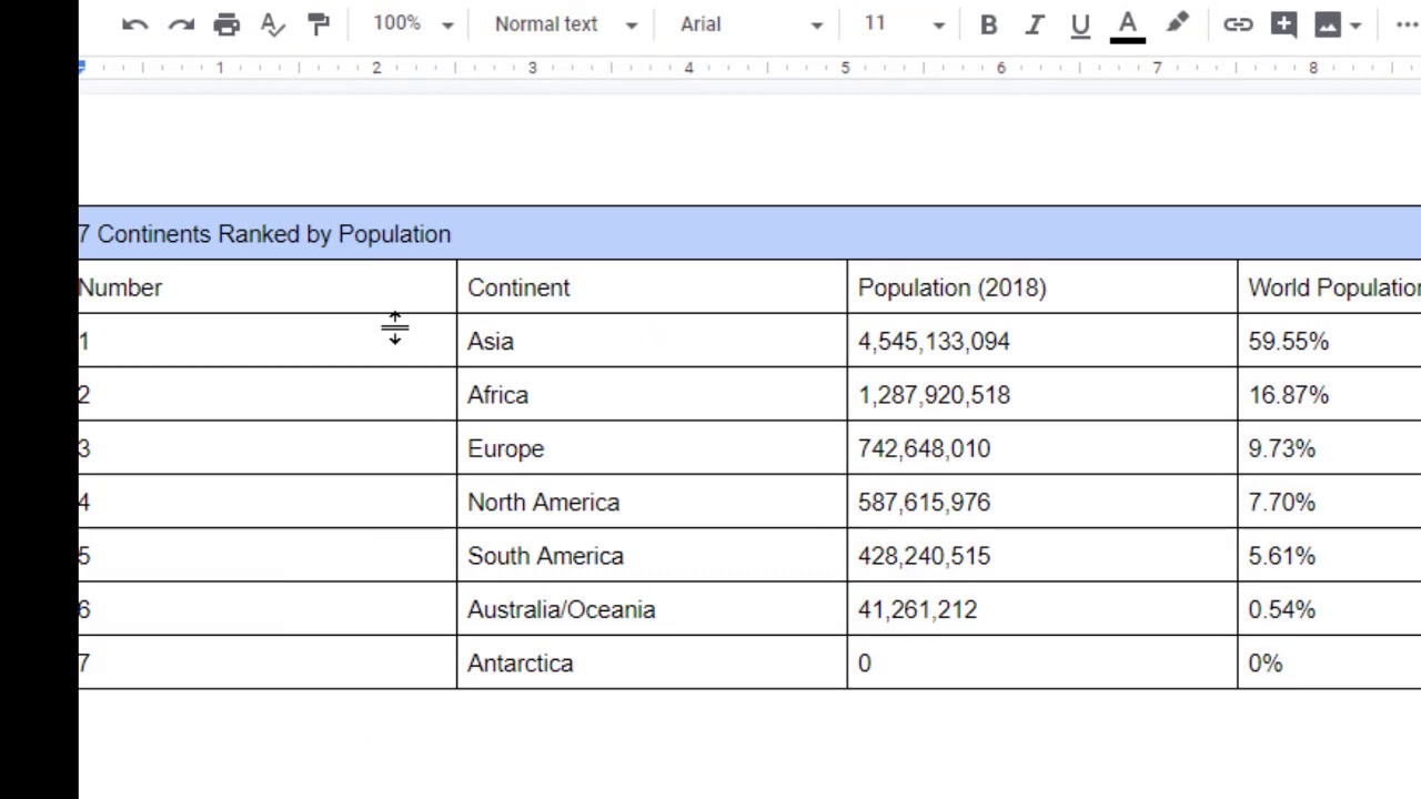 Table in Google Docs - YouTube