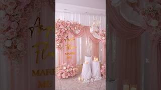 Luxury Pink Yellow Artificial Rose Heart Shaped Flower Arrangement for Wedding Event Backdrop#diy