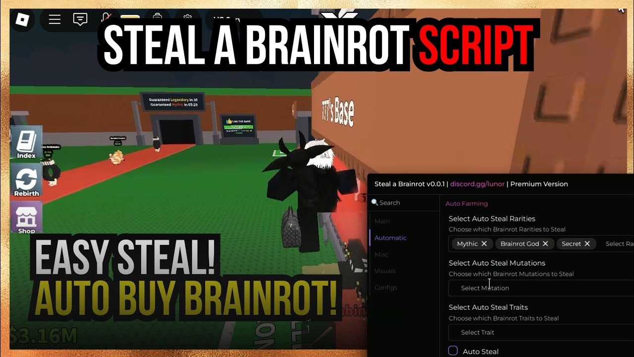 EASY STEAL | AUTO BUY BRAINROT | AUTO LOCK BASE & MORE FEATURE ...
