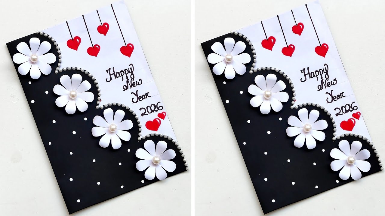 Happy New Year Card/DIY New Year Greeting Card/Happy New Year Card 2026/New Year Card making ideas 