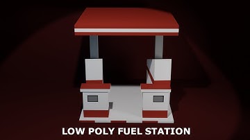 Very simple low poly fuel station in Blender 2.9