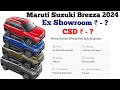 Maruti Suzuki Brezza CSD Price 2024 | Brezza CSD Price 2024 | Brezza Lxi CSD 2024