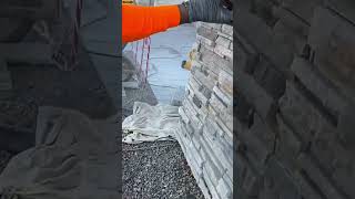Download Lagu Installing patterned stone on the wall makes the wall look natural #construction #wall #popular MP3