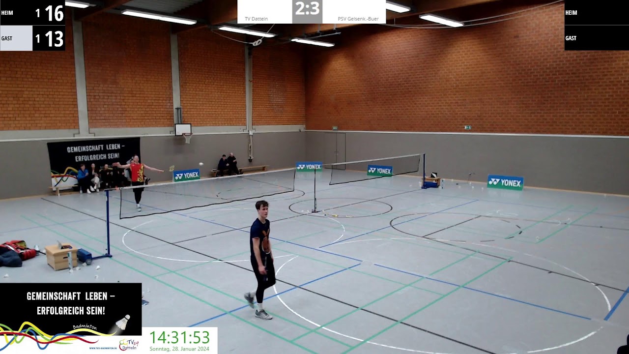 LIVE Badminton - TV Datteln 1 vs. PSV Gelsenk.-Buer 1 - Verbandsliga NRW