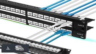 Rapink Patch Panel 48 Port Cat6 with White Inline Keystone 10G Support