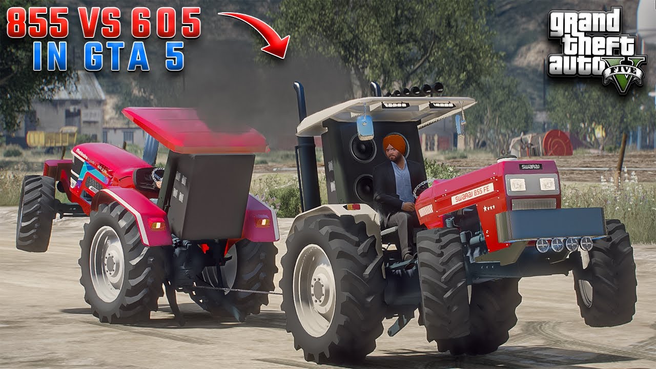 Swaraj 855 Vs Arjun 605 in GTA 5 | Punjabi GTA VIDEO #Ep22