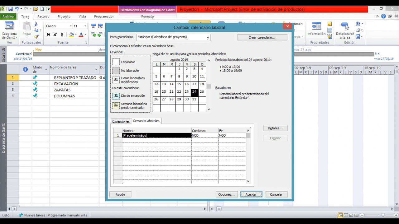 CAMBIAR CALENDARIO DE TRABAJO EN MS PROJECT YouTube cambiar-calendario-de-trabajo-en-ms-project-youtube