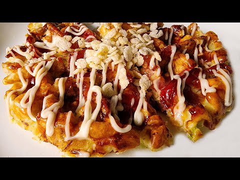 Easy Okonomiyaki Waffle (japanese Cabbage Pancake)