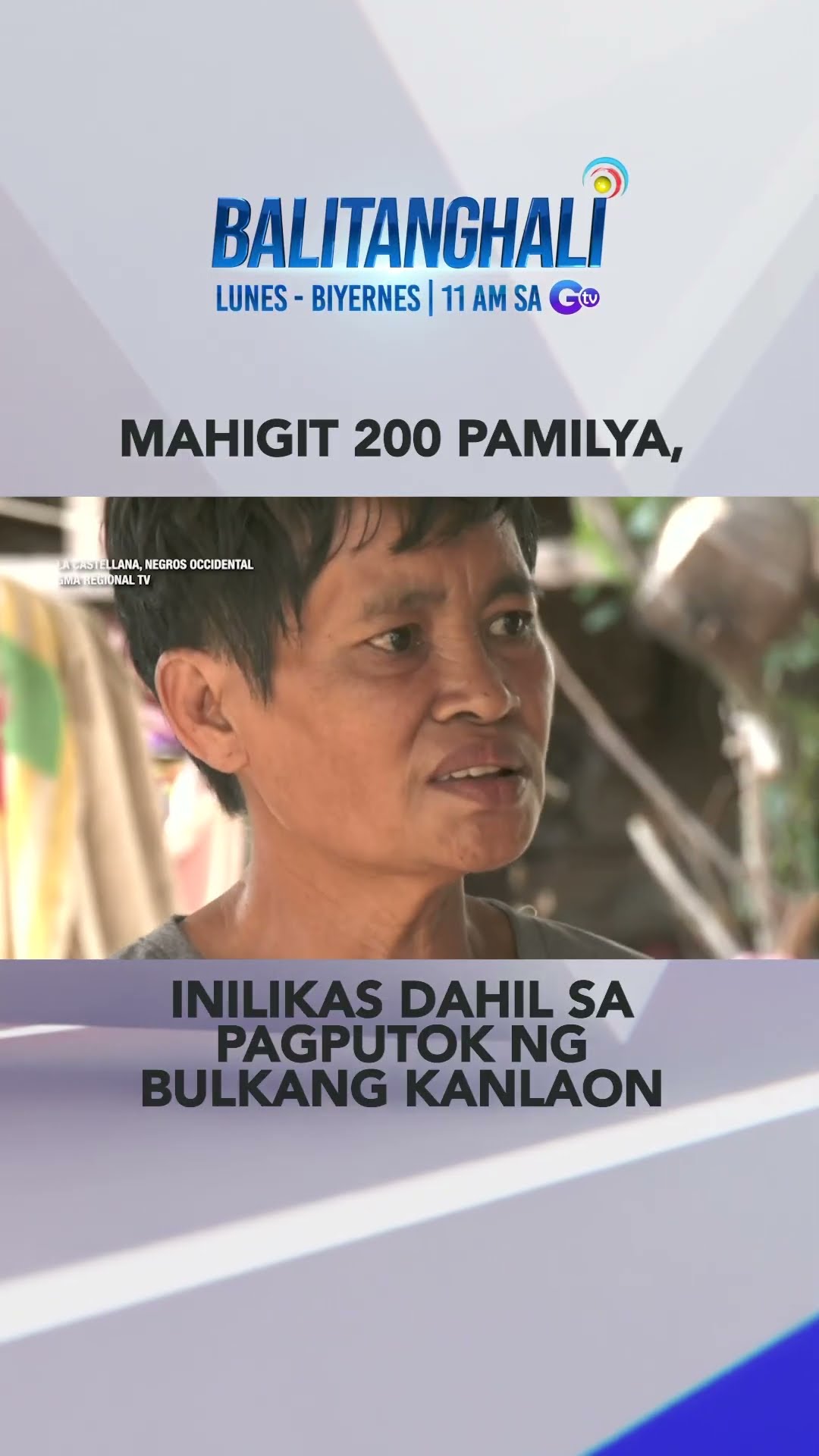 Mahigit 200 pamilya, inilikas matapos ang pagputok ng bulkang Kanlaon #shorts | Balitanghali