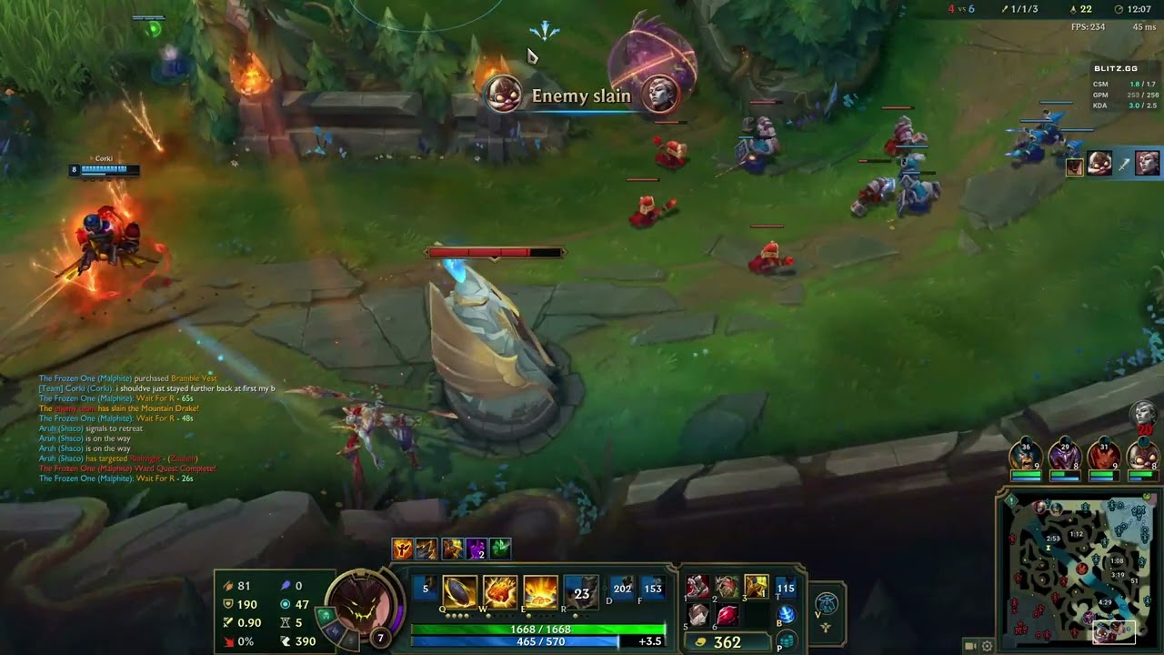 Malphite Support vs Leona and Samira bot