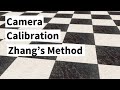 Camera Calibration using Zhang's Method (Cyrill Stachniss)